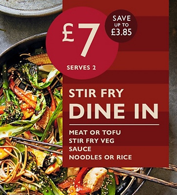 £7 Stir fry dine in | Meat or Tofu, stir fry veg, sauce, noodles or rice