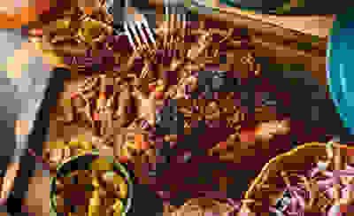 Jalapeño honey pulled pork with lime slaw