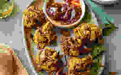 Potato and parsnip peel pakoras