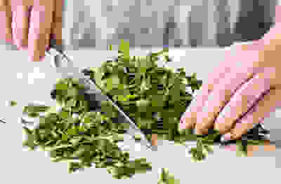 Chopping herbs