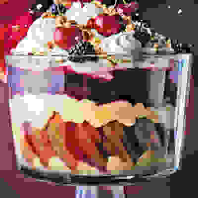 Image of Meringue, madeleine and winter berry trifle 