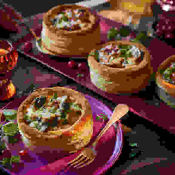 4 Portobello Mushroom Thermidor Vol au Vents