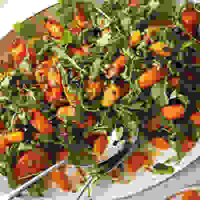 Carrot, clementine & harissa salad