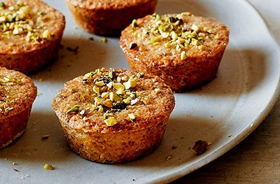Pistachio, coconut and lime friands