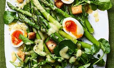 Image of Asparagus, egg & watercress salad