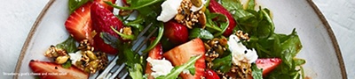 Image of Strawberry, goats’ cheese & rocket salad recipe, At Home With Us hero banner