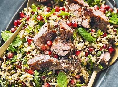 Emma Spitzer Rosh Hashanah Recipes - Roast Lamb Wheatberry Salad