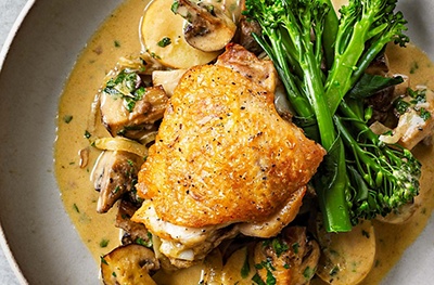 Chicken Baked with Cider and Mustard