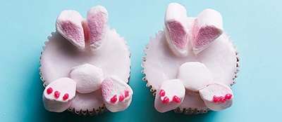  Easter bunny-bottom cupcakes