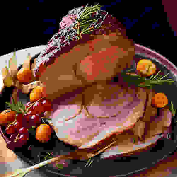 Honey-Cured British Gammon with Plum & Ginger Glaze