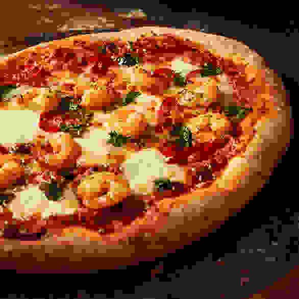 No.1 Wood-fired King Prawn, Garlic & Chilli Sourdough Pizza