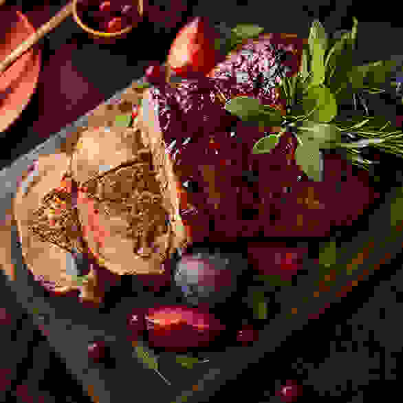 British Easy Carve Duck with Plum and Chestnut