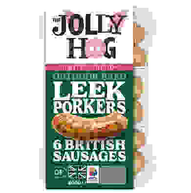 The Jolly Hog - Leek Porkers 6 British Sausages