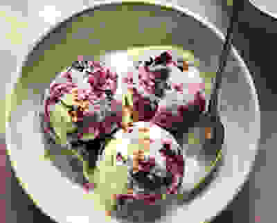 Blackberry and ricotta no-churn ice cream