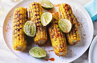Barbecued sweetcorn with a smoky rub
