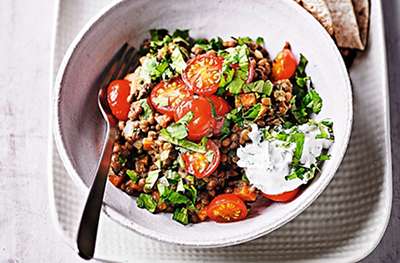 Berbere lentils with cherry tomatoes