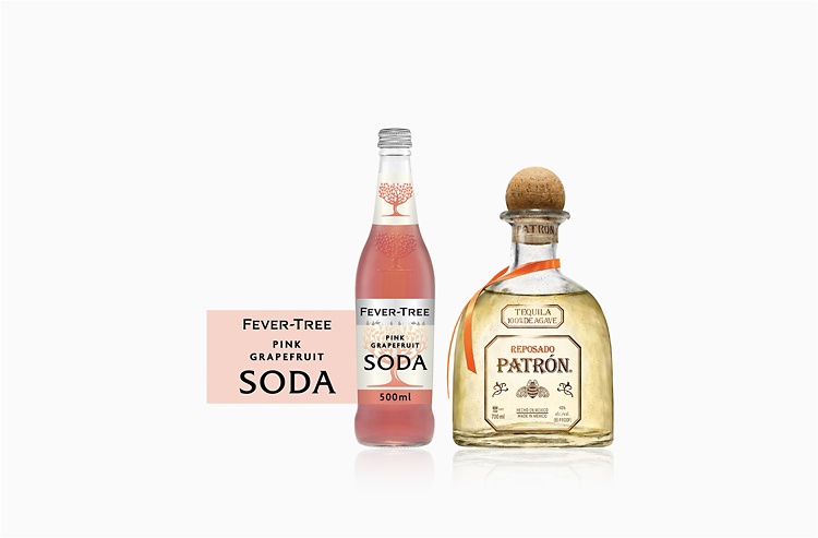 Fever-Tree Pink Grapefruit Soda and Patron Reposado Tequila