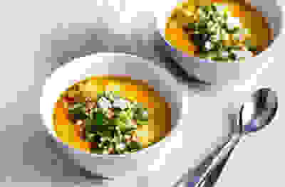 Carrot Soup With Quinoa And Feta Recipe | Waitrose & Partners