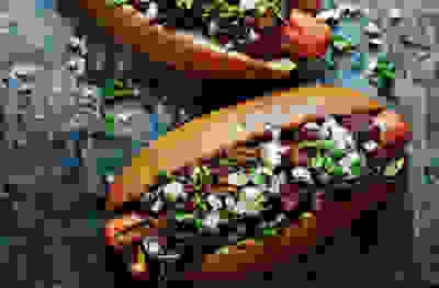 Chorizo chilli dogs