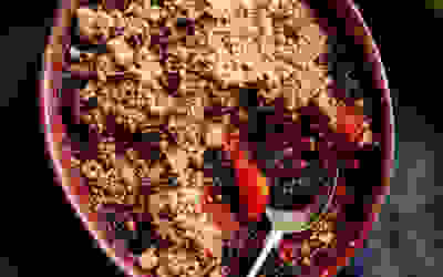 Apple and blackberry crumble
