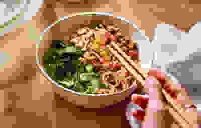 Mushroom & tempeh dan dan noodles