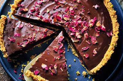 Dark chocolate & Persian lime tart