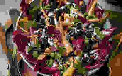 Roast parsnip and grape salad