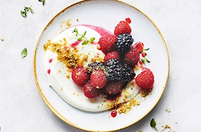 Essential berry compote with whipped ricotta