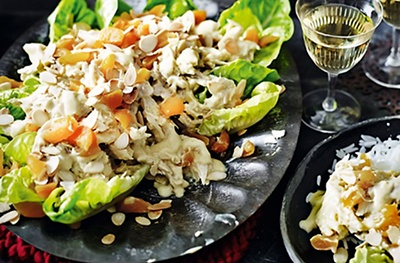 Festive coronation chicken salad