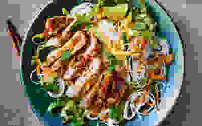 Grilled pork noodle bowl