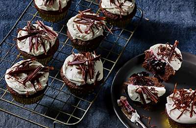 Halloween Black Forest cupcakes
