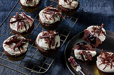 Halloween black forest cupcakes