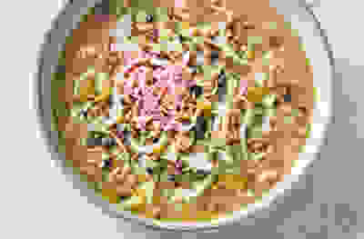 Ham hock, leek & puy lentil soup
