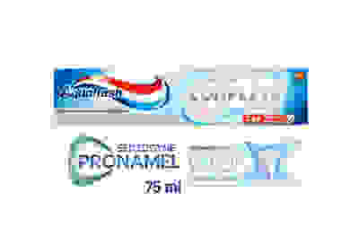 Sensodyne Pronamel Intensive Repair toothpaste and Aquafresh Whitening Complete Care