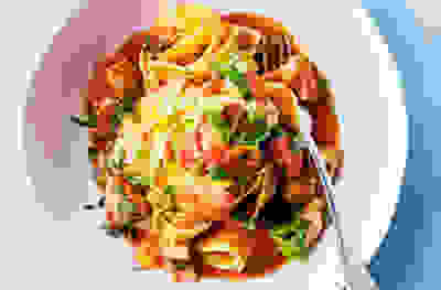Italian braised chicken pasta
