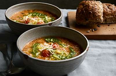 Italian-style orzo, cannellini & vegetable soup