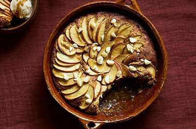 Miso toffee apple self-saucing pudding