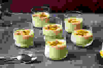 Passion fruit cream pots