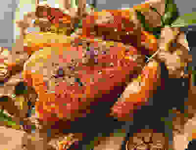 Roast chicken cooking 