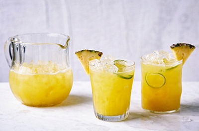 Pineapple, lime and ginger beer cooler