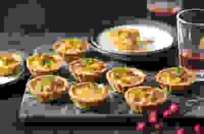 Salmon, leek & dill tartlets