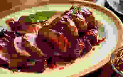 British Venison Saddle with a Fruity, Sloe Gin & Blackberry Glaze