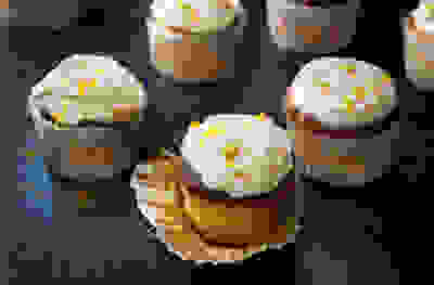 Seville orange cupcakes with yogurt frosting