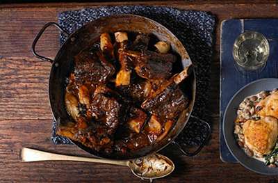 Sticky soy-braised beef short ribs