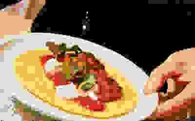 Spiced prawn tacos with rhubarb & scotch bonnet salsa