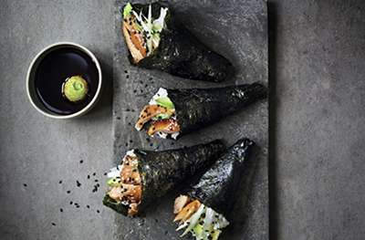Teriyaki chicken sushi hand rolls - new recipe