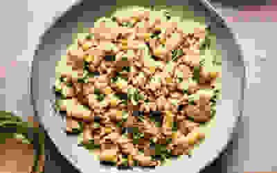 Mushroom, tahini and pistachio pesto