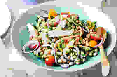 White bean, tuna & mixed tomato salad