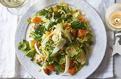 Zingy clementine & shaved sprout salad