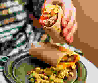 Air-fryer 'breakfast' burritos